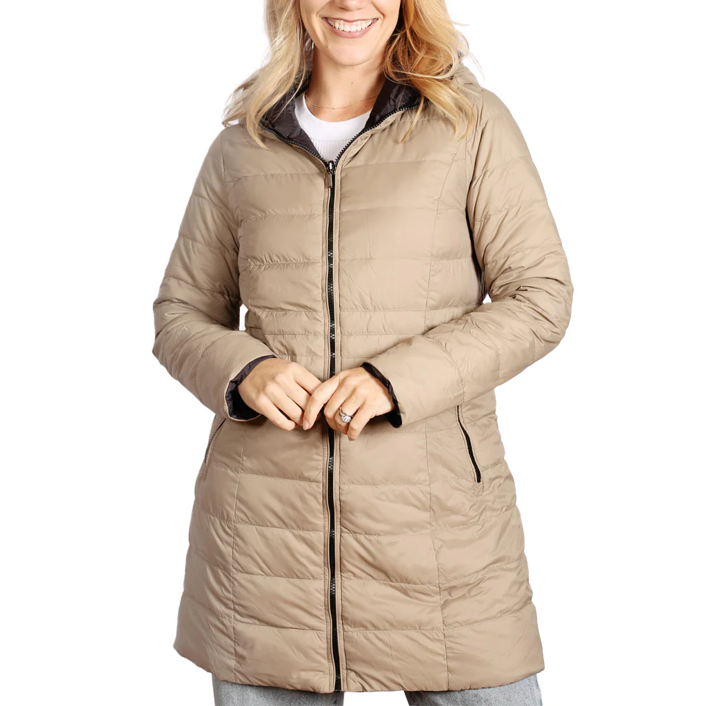 SABENA 3/4 DOWN REVERSIBLE COAT(fixed hood)