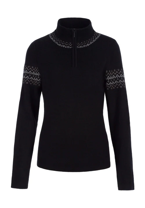 MEISTER WS HANNAH 1/2 ZIP KNIT - BLACK